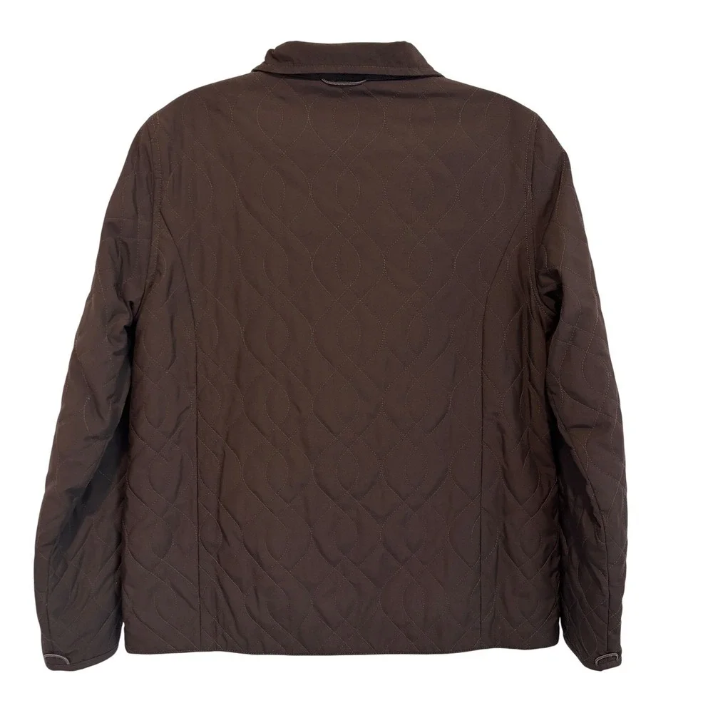 LL Bean Quilted Thinsulate Insulated Jacket Womens Small Petite‎ Zip Up Brown